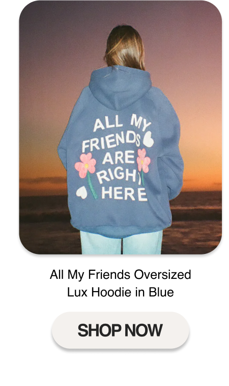 All My Friends Oversized Lux Hoodie in Blue