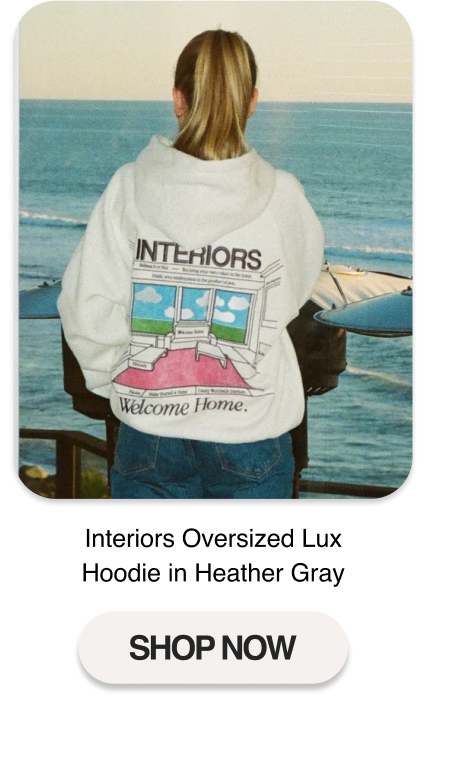 Interiors Oversized Lux Hoodie in Heather Gray