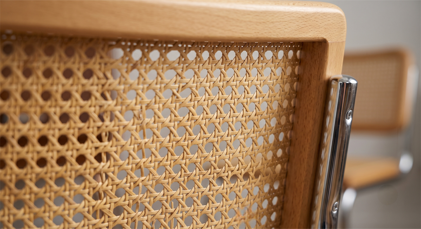 Finished cane seat detail