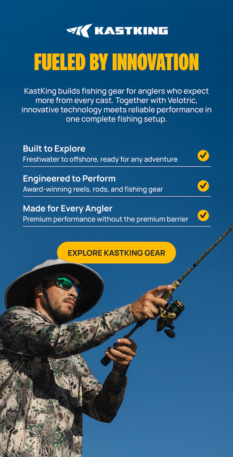 Fueled by Innovation | KastKing builds fishing gear for anglers who expect more from every cast. Together with Velotric,  innovative technology meets reliable performance in one complete fishing setup.