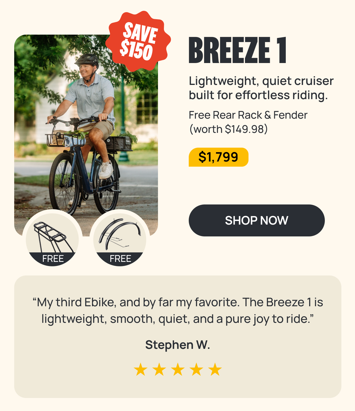 Breeze 1 Ebike: Save $150