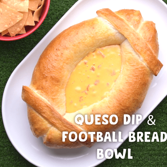 Queso Dip & Football Bread Bowl