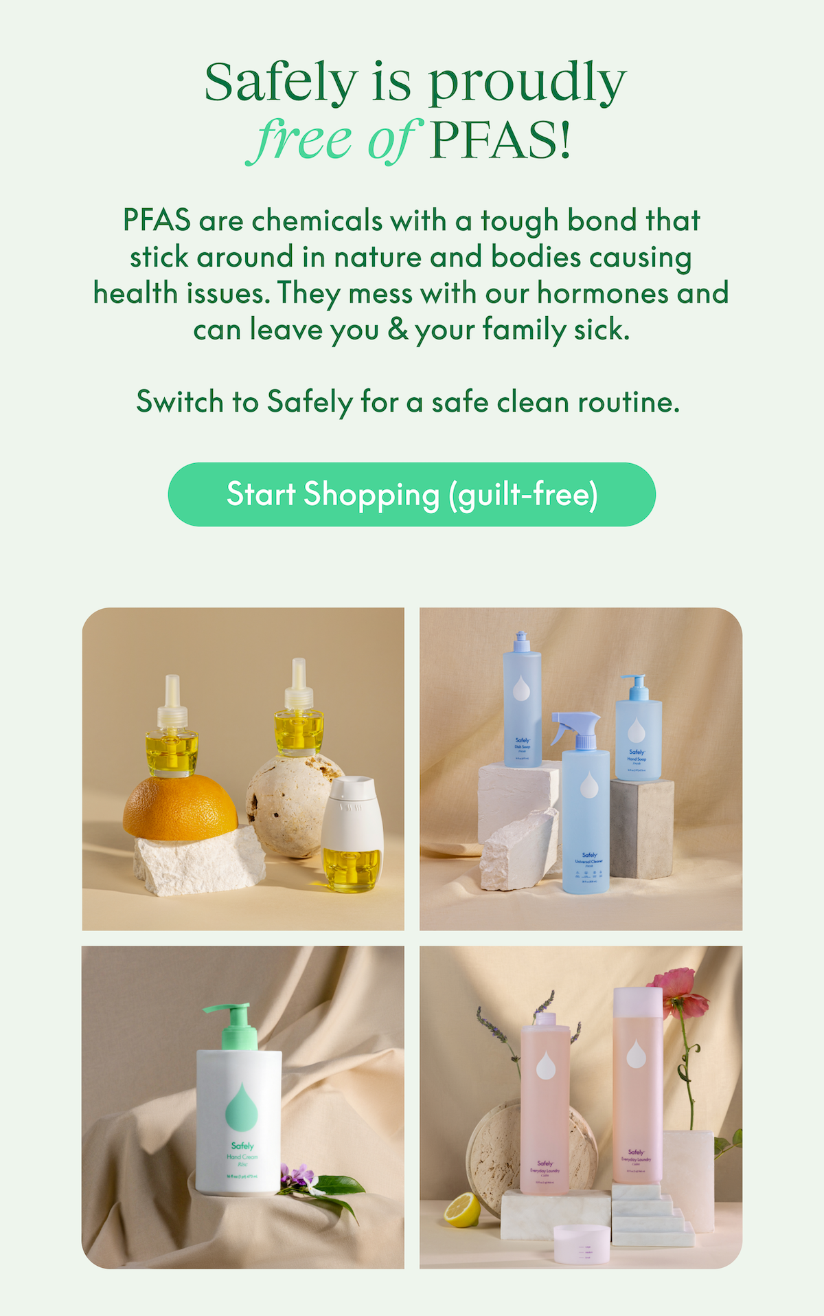 Safely is proudly free of PFAS