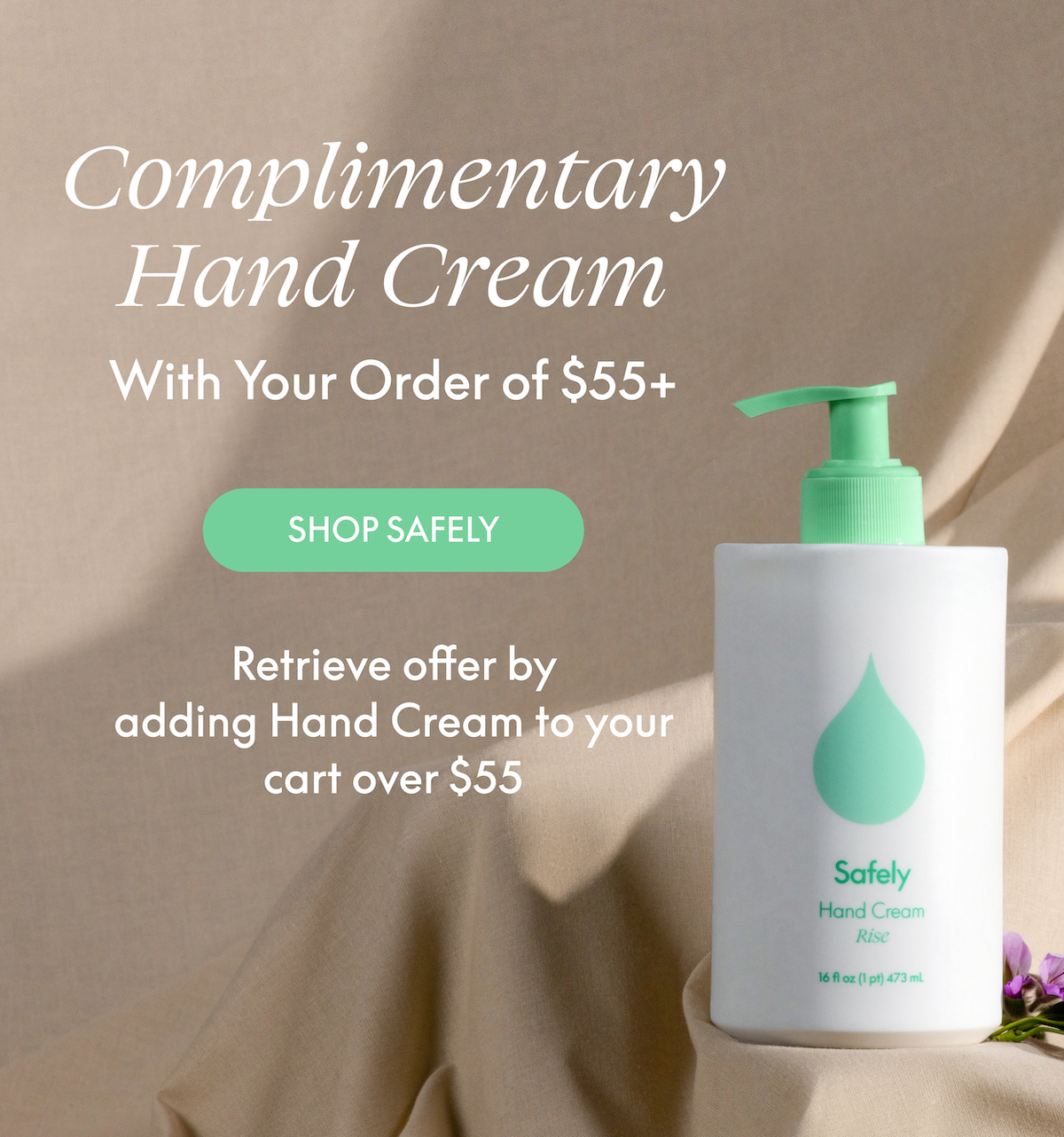 Complimentary hand cream