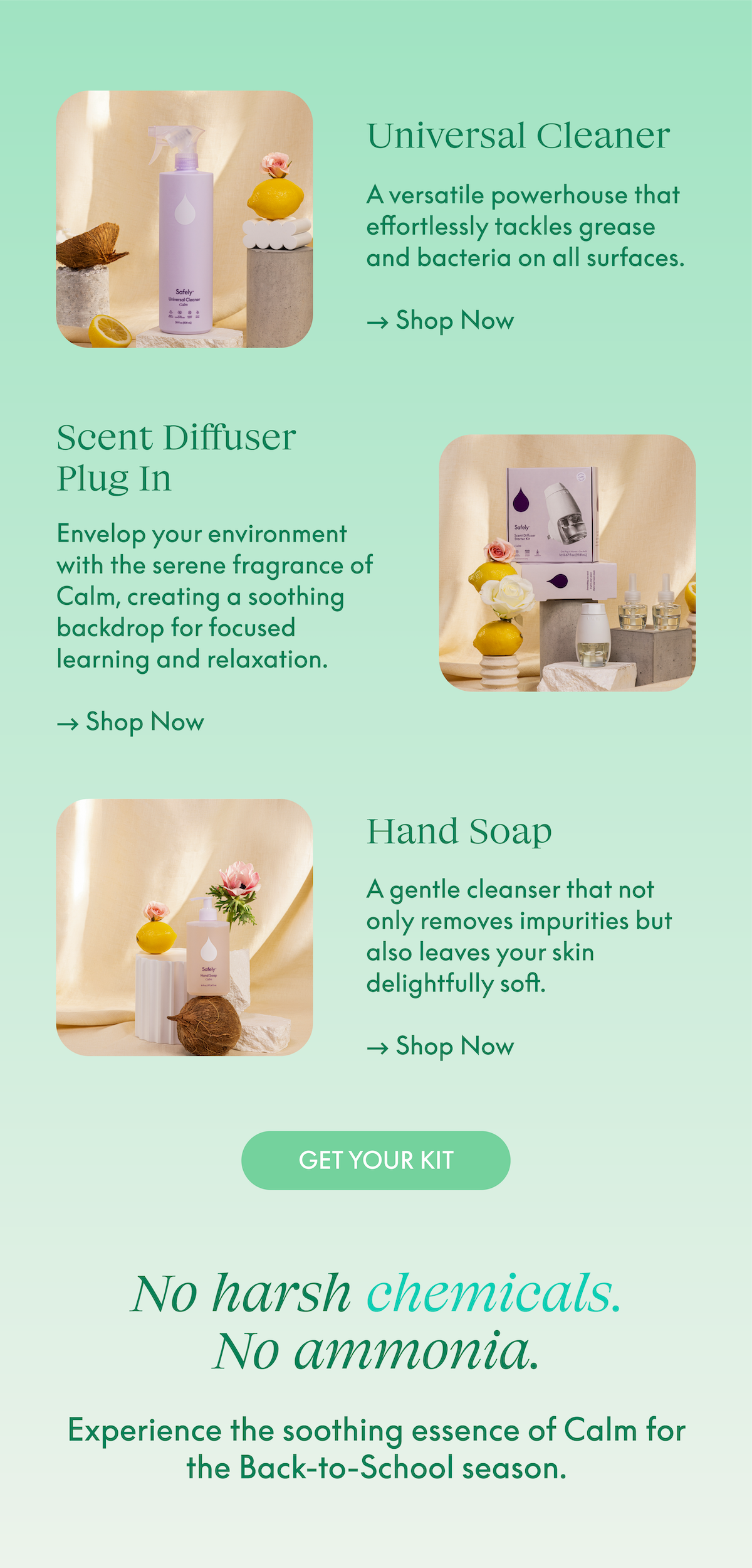Universal Cleaner, Scent Diffuser, Hand Soap