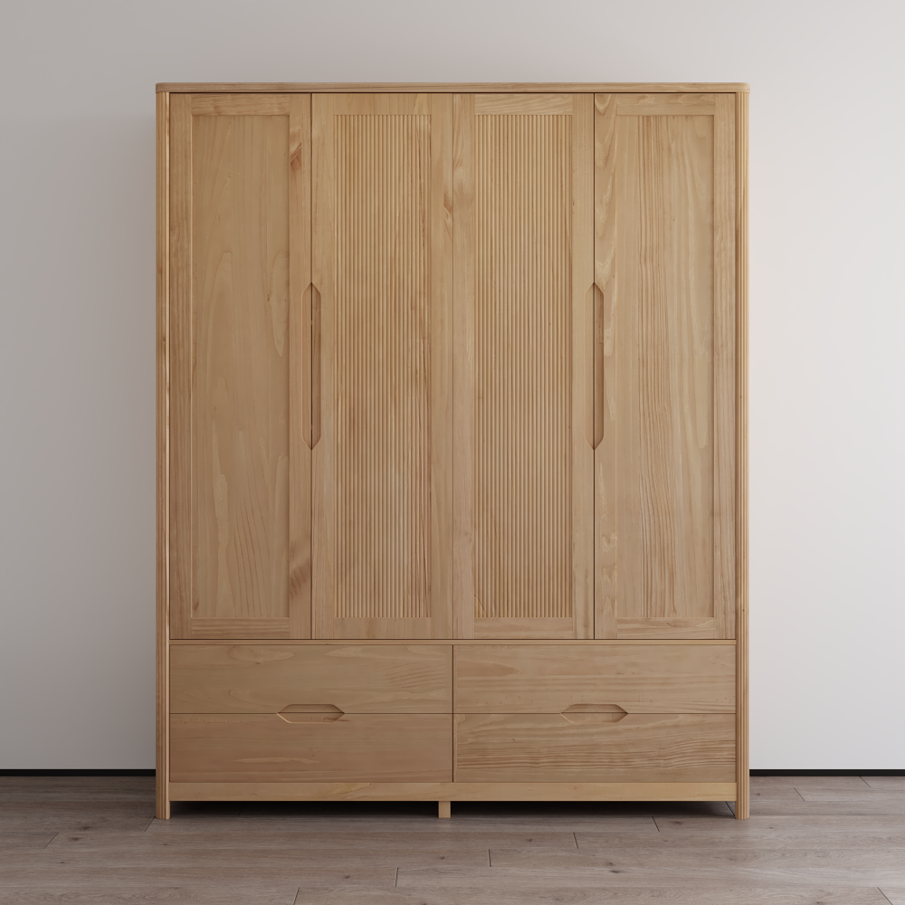 Nest Solid Wood 4D Wardrobe Oak