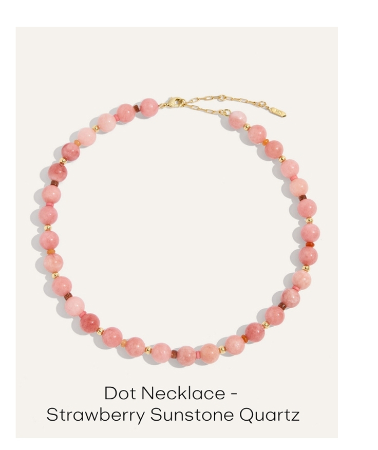 Dot Necklace in Strawberry Sunstone Quartz