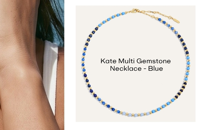 Kate Gemstone Necklace in Blue