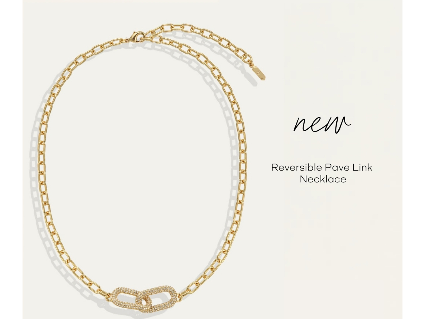 Reversible Pavé Link Necklace