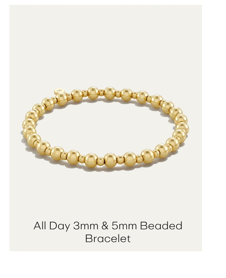 All Day 3 & 5mm Beaded Stretch Bracelet