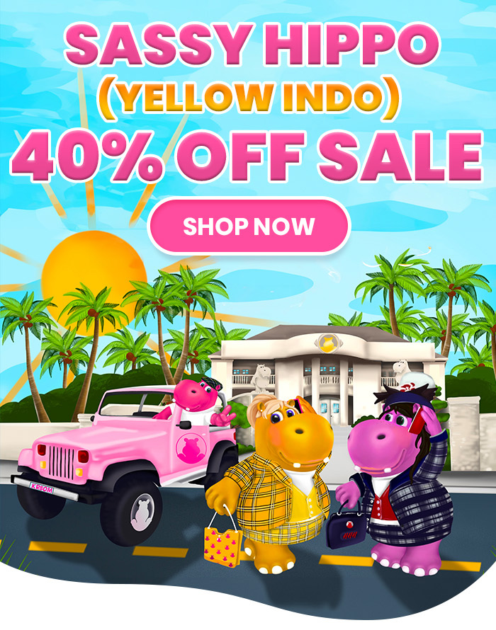 Sassy Hippo (Yellow Indo) 40% OFF SALE 