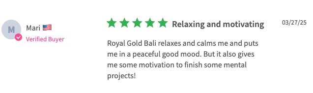 Customer Review - Gold Bali