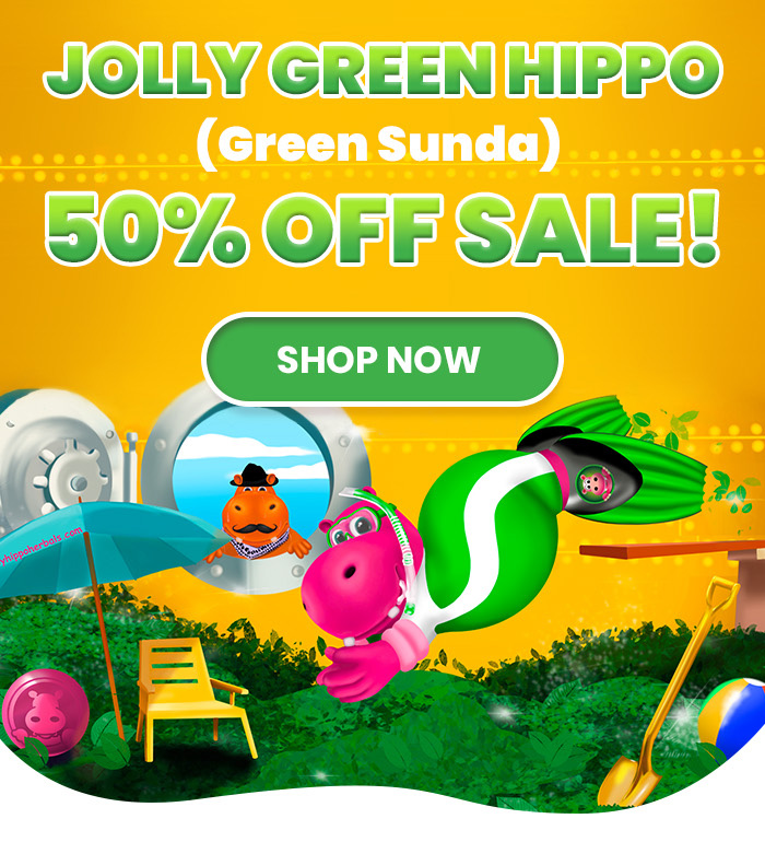 Jolly Green Hippo (Green Sunda) 50% OFF SALE 