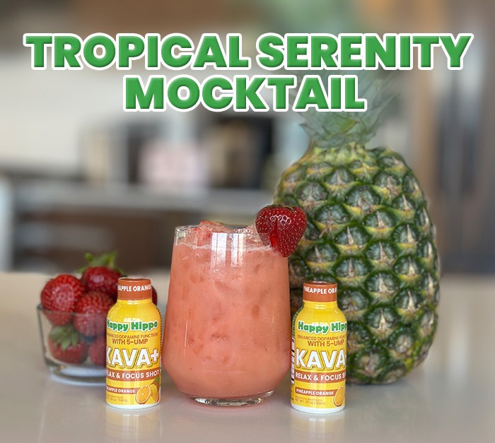 Tropical Serenity Mocktail with NEW Kava+ Shot 