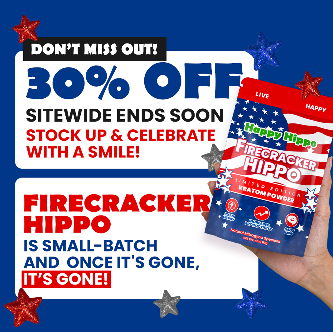 DON'T MISS OUT! | 30% OFF | SITEWIDE ENDS SOON STOCK UP & CELEBRATE WITH A SMILE! | FIRECRACKER HIPPO IS SMALL-BATCH AND ONCE IT'S GONE, IT'S GONE!