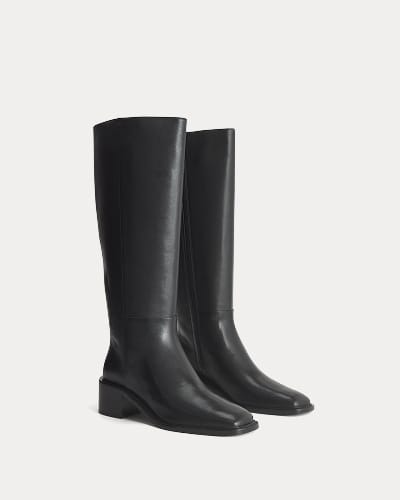 Image | The Leather Knee-High City Boot | Black