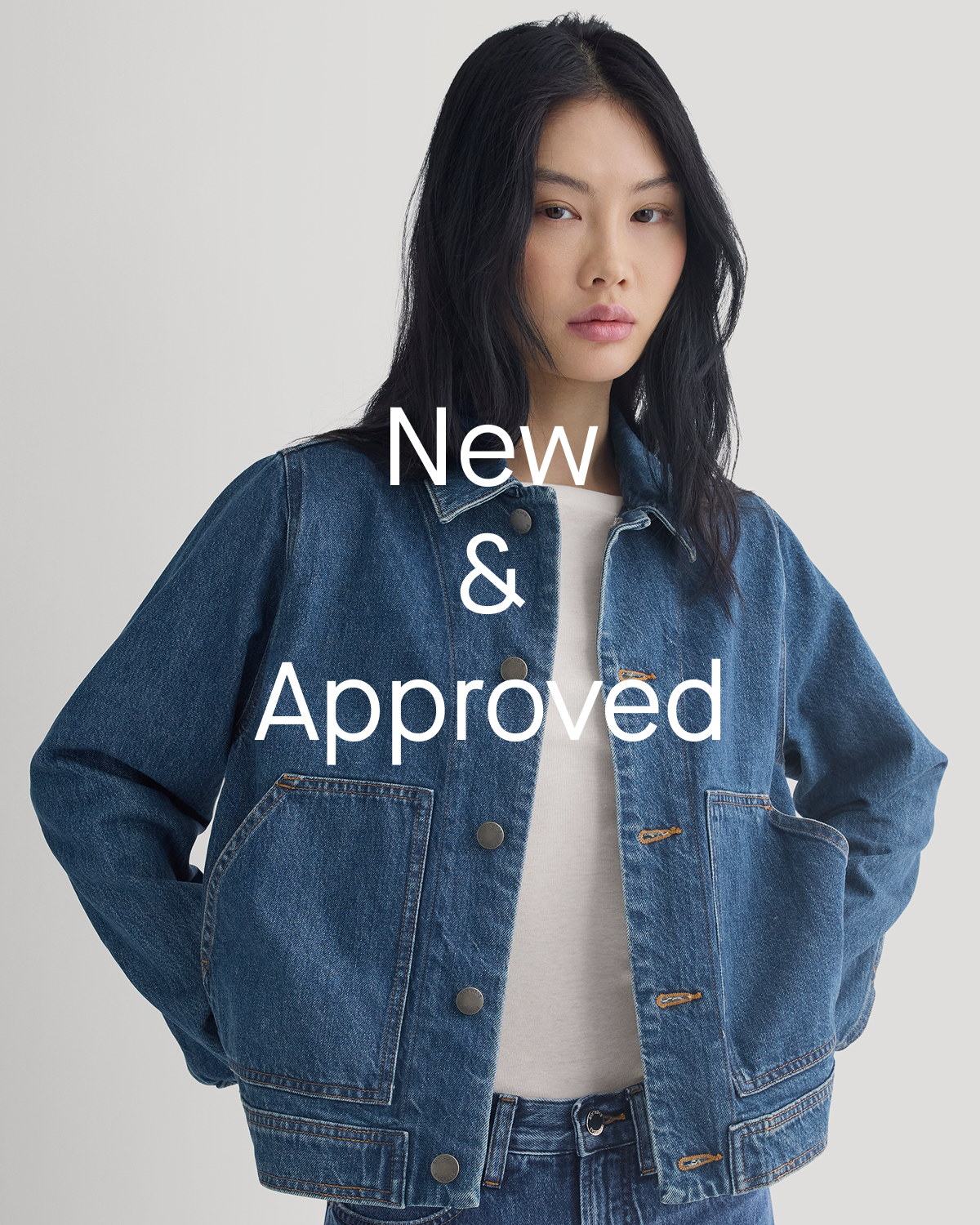 Image | New & Approved | Model in Denim Chore Jacket | Mid Indigo