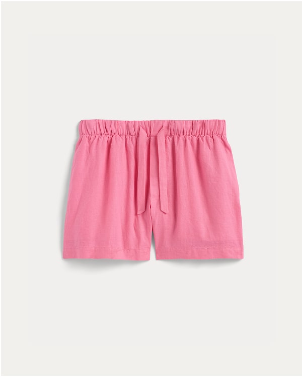 [Image]The Drawstring Boxer Short in Linen | Deep Pink