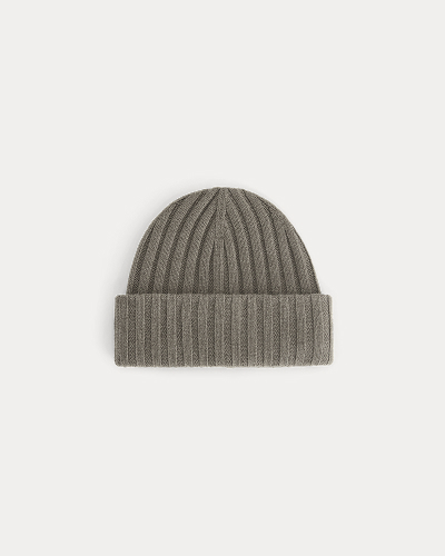 Image | Chunky Ribbed Beanie | Taupe Melange