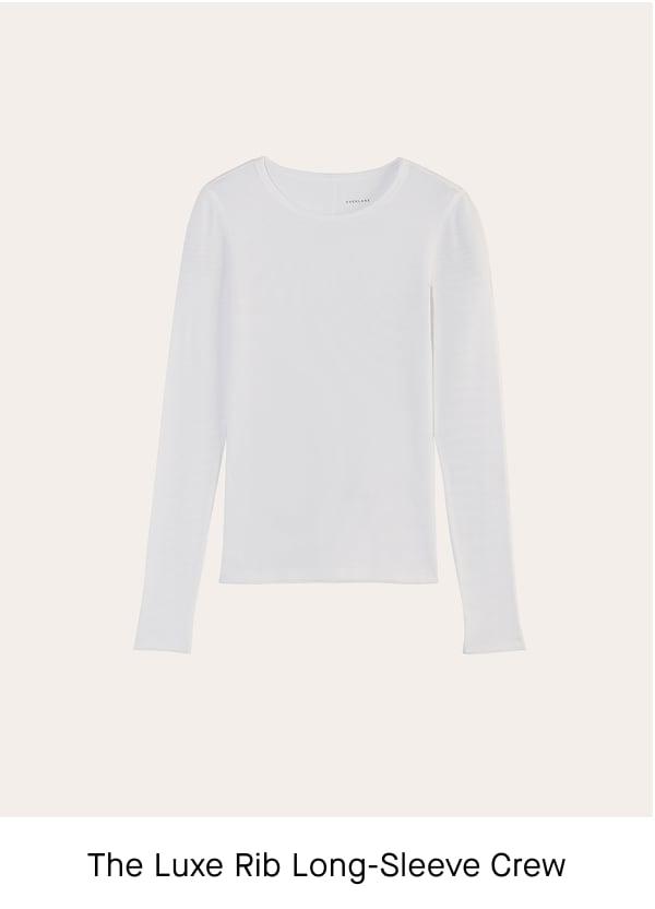 [Image]The Luxe Rib Long-Sleeve Crew | White