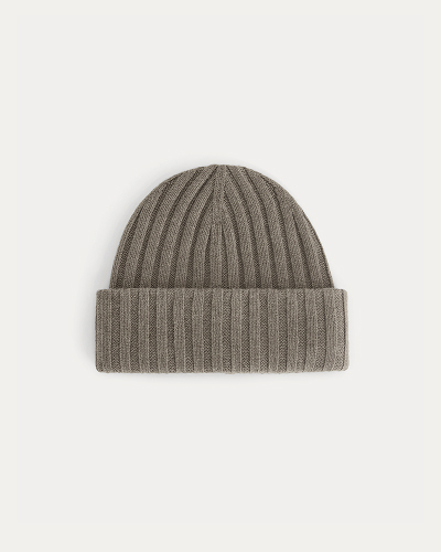 Image | Chunky Ribbed Beanie | Taupe Melange
