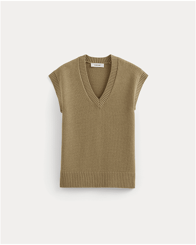 Image | The Boxy Vest in Everyday Cotton | Dark Heathered Camel