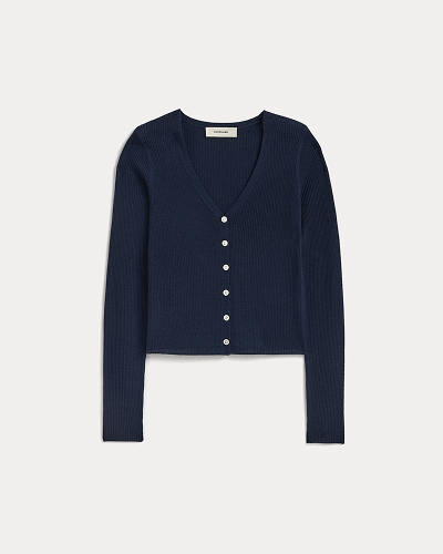 Image | The Cardigan in Ultrasoft Merino | Navy