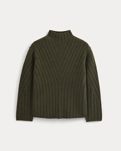 Image | Funnel-Neck Sweater in Wool Cashmere | Heather Beech 