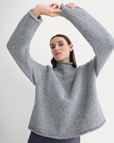 Image | Rollneck Sweater | Heather Grey/Twist