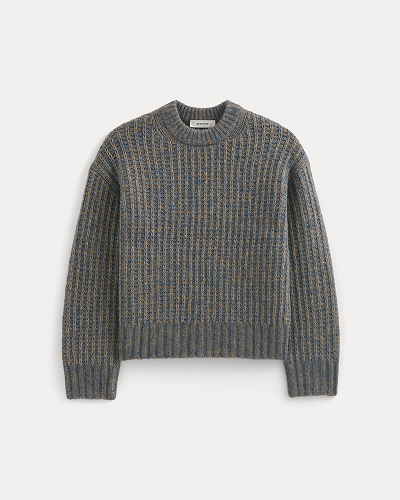 Image | Waffle Sweater in Cloud | Blue Multi Twist