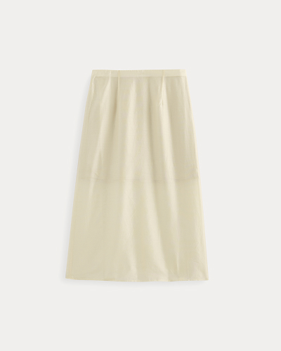 Image | Midi Skirt in Cotton-Silk Organza | Parchment