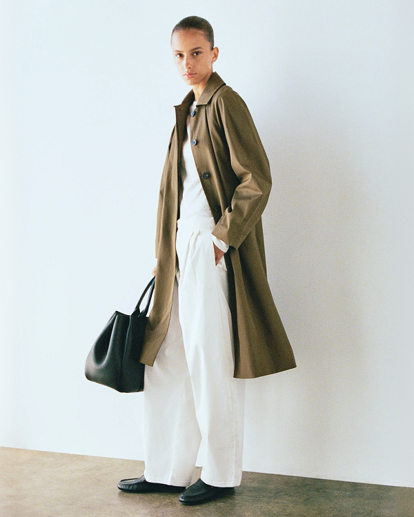 Image | Model in Oversized Mac Coat | Beech