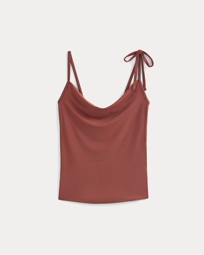 Image | Tie-Shoulder Tank | Henna Red