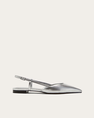Image | The Studio Slingback Flat | Silver