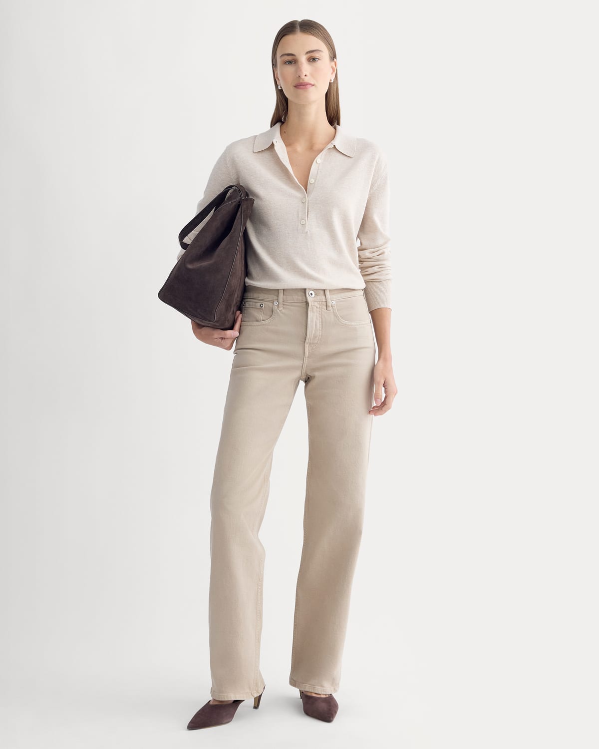 Image | The Column Jean | Garment-Dyed Tan