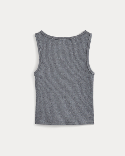 Image | Effortless Rib Boatneck Tank | Vintage Heather Grey