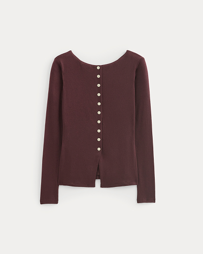 Image | Button-Up Top in Butterluxe | Deep Plum
