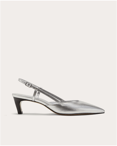 [Image]The Studio Slingback Heel | Leather | Silver