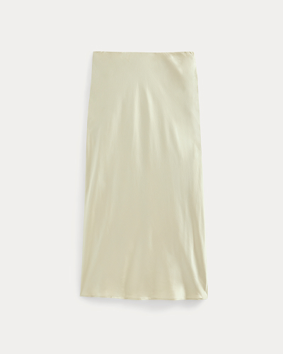 Image | Slip Skirt in Silk Charmeuse | Bone