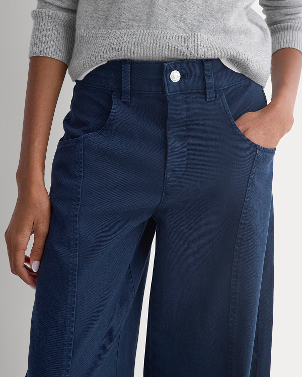 Image | Model | The Utility Seamed Wide-Leg Pant | Navy