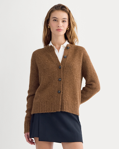 Image | The Crew Cardigan in Alpaca | Toffee