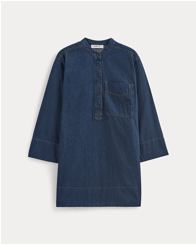 Image | The Denim Popover Dress | Dark Indigo