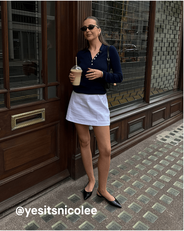 [Image]@yesitsnicolee  wearing The Dream Mini Skirt | White