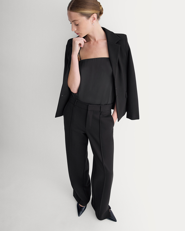 Image | Ponte Wide-Leg Trouser | Black