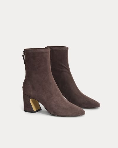 Image | The Leather Curved-Heel Boot | Russet