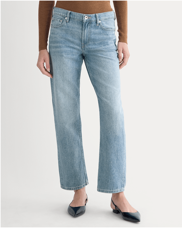 Image | Low-Rise Straight Jean | Tungsten Scratch