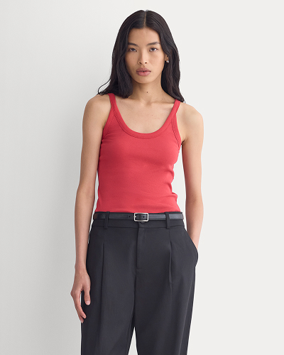 Image | Model in RetroSoft U-Neck Tank | Vintage Red
