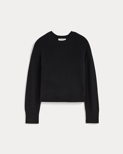 Image | The Boxy Sweater in Everyday Cotton | Black