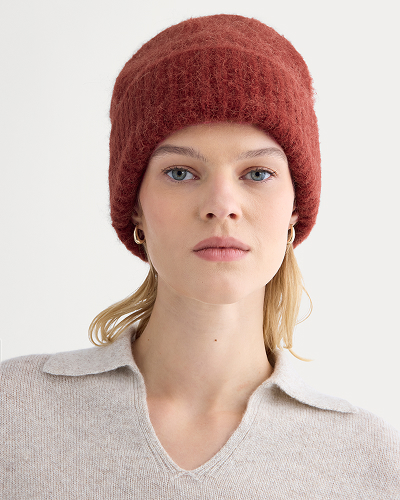 Image | Plush Alpaca Beanie | Merlot