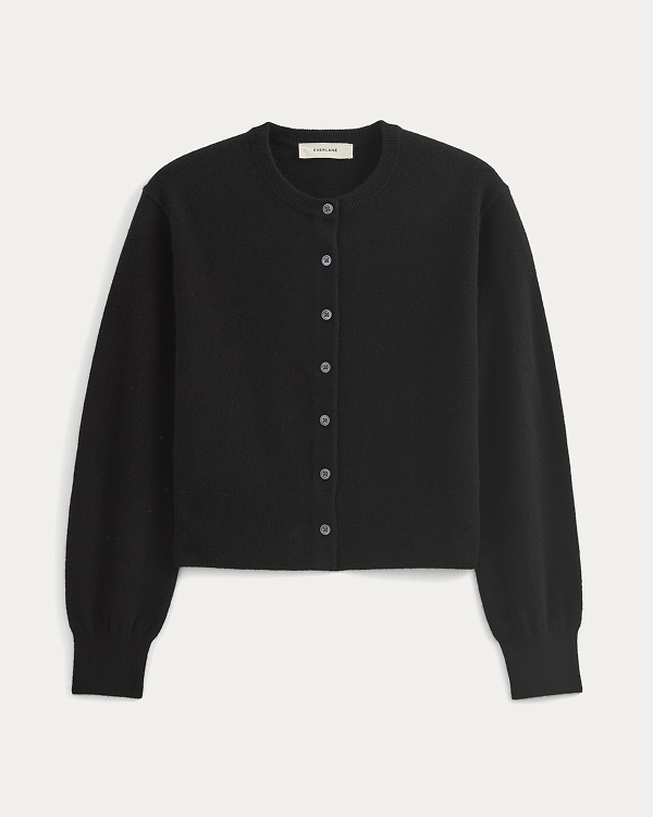 Image | Cashmere Cropped Cardigan | Black
